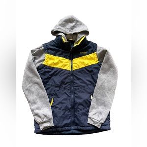 Pacific Trail Blue Boys Jacket Hooded Gray Orange Size XL 18/20 Full Zip Pockets